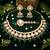 Emerald teardrop polki choker set with maang tikka