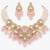Rose quartz & silver-tone statement choker set