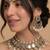 Antique silver-tone mirror & pearl choker set with maang tikka