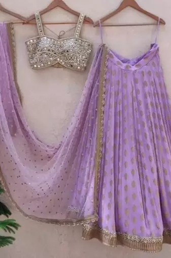 LAVENDER BANARASI viscose LEHENGA CHOLI WITH DUPATTA