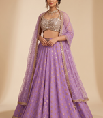 LAVENDER BANARASI viscose LEHENGA CHOLI WITH DUPATTA