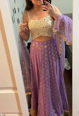 LAVENDER BANARASI viscose LEHENGA CHOLI WITH DUPATTA 6