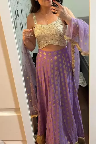 LAVENDER BANARASI viscose LEHENGA CHOLI WITH DUPATTA