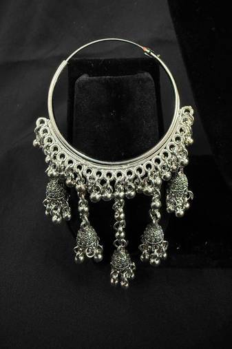 Oxidized Silver Chandbali Earrings for Women | Traditional Jhumka Dangle Earrings | Indian Ethnic Festive Jewellery