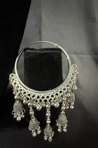 Oxidized Silver Chandbali Earrings for Women | Traditional Jhumka Dangle Earrings | Indian Ethnic Festive Jewellery