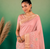 Cream Embroidery Beats Sequin Floral Work And Lightweight Tissue Linen Saree With Unstitched Blouse