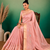 Cream Embroidery Beats Sequin Floral Work And Lightweight Tissue Linen Saree With Unstitched Blouse
