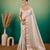 Grey Embroidery Beats Sequin Floral Work And Lightweight Tissue Linen Saree With Unstitched Blouse