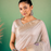 Grey Embroidery Beats Sequin Floral Work And Lightweight Tissue Linen Saree With Unstitched Blouse