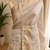 Grey Embroidery Beats Sequin Floral Work And Lightweight Tissue Linen Saree With Unstitched Blouse