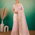 Light Pink Embroidery Beats Sequin Floral Work And Lightweight Tissue Linen Saree With Unstitched Blouse