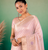 Light Pink Embroidery Beats Sequin Floral Work And Lightweight Tissue Linen Saree With Unstitched Blouse