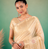Cream Embroidery Beats Sequin Floral Work And Lightweight Tissue Linen Saree With Unstitched Blouse