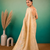 Cream Embroidery Beats Sequin Floral Work And Lightweight Tissue Linen Saree With Unstitched Blouse