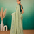 Pista Green Embroidery Design White Thread Work And Akira Cotton Blend Saree With Unstitched Blouse