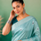 Aqua Blue Embroidery Design White Thread Work And Akira Cotton Silk Saree With Unstitched Blouse