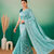 Aqua Blue Embroidery Design White Thread Work And Akira Cotton Silk Saree With Unstitched Blouse