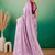 Lavender Embroidery Design White Thread Work And Akira Cotton Blend Saree With Unstitched Blouse