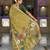 mehendi color soft cotton blend saree meenakari small motifs design with blouse