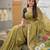 mehendi color soft cotton blend saree meenakari small motifs design with blouse