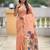 peach color soft cotton blend saree meenakari small motifs design with blouse