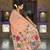 peach color soft cotton blend saree meenakari small motifs design with blouse