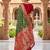 mehendi color soft banarasi silk blend meenakari touchup with blouse