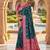 peacock blue color soft banarasi silk blend meenakari touchup with blouse