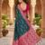peacock blue color soft banarasi silk blend meenakari touchup with blouse