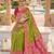 green color soft banarasi silk blend meenakari touchup with blouse