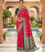 pink color soft banarasi silk blend meenakari touchup with blouse
