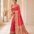 peach color soft banarasi silk blend meenakari touchup with blouse