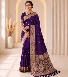 black color soft banarasi silk blend meenakari touchup with blouse