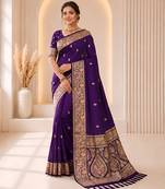black color soft banarasi silk blend meenakari touchup with blouse