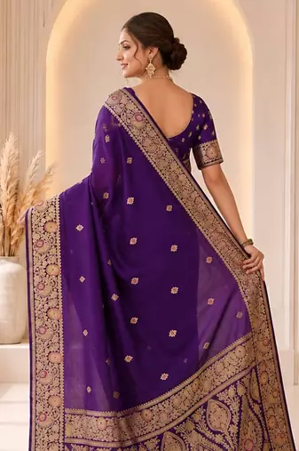 black color soft banarasi silk blend meenakari touchup with blouse