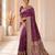 wine color soft banarasi silk blend meenakari touchup with blouse