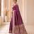 wine color soft banarasi silk blend meenakari touchup with blouse