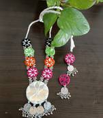  traditional mirror work necklace set for women 