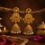 South indian gold plated ram parivar peacock jhumka earrings with ruby, green stones & pearls