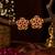 South indian gold plated floral kemp stone stud earrings for women