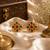 South indian gold plated round floral kemp stone stud earrings for women