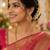 South indian gold plated peacock chandbali earrings with ruby, green stone & pearls