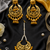 Yellow beaded gold earring tikka set