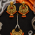 Orange beaded gold earring tikka set