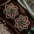 Rose gold finish emerald floral earrings