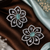 Rhodium finish mint floral earrings