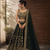 DARK GREEN SEQUin EMBROIDERed GEORGETTE LEHENGA WITH BLOUSE