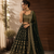 DARK GREEN SEQUin EMBROIDERed GEORGETTE LEHENGA WITH BLOUSE