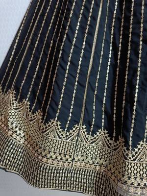 Black Sequin Embroidery Georgette Lehenga set with choli and dupatta 7