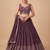 wine embroidered lehenga choli set with dupatta